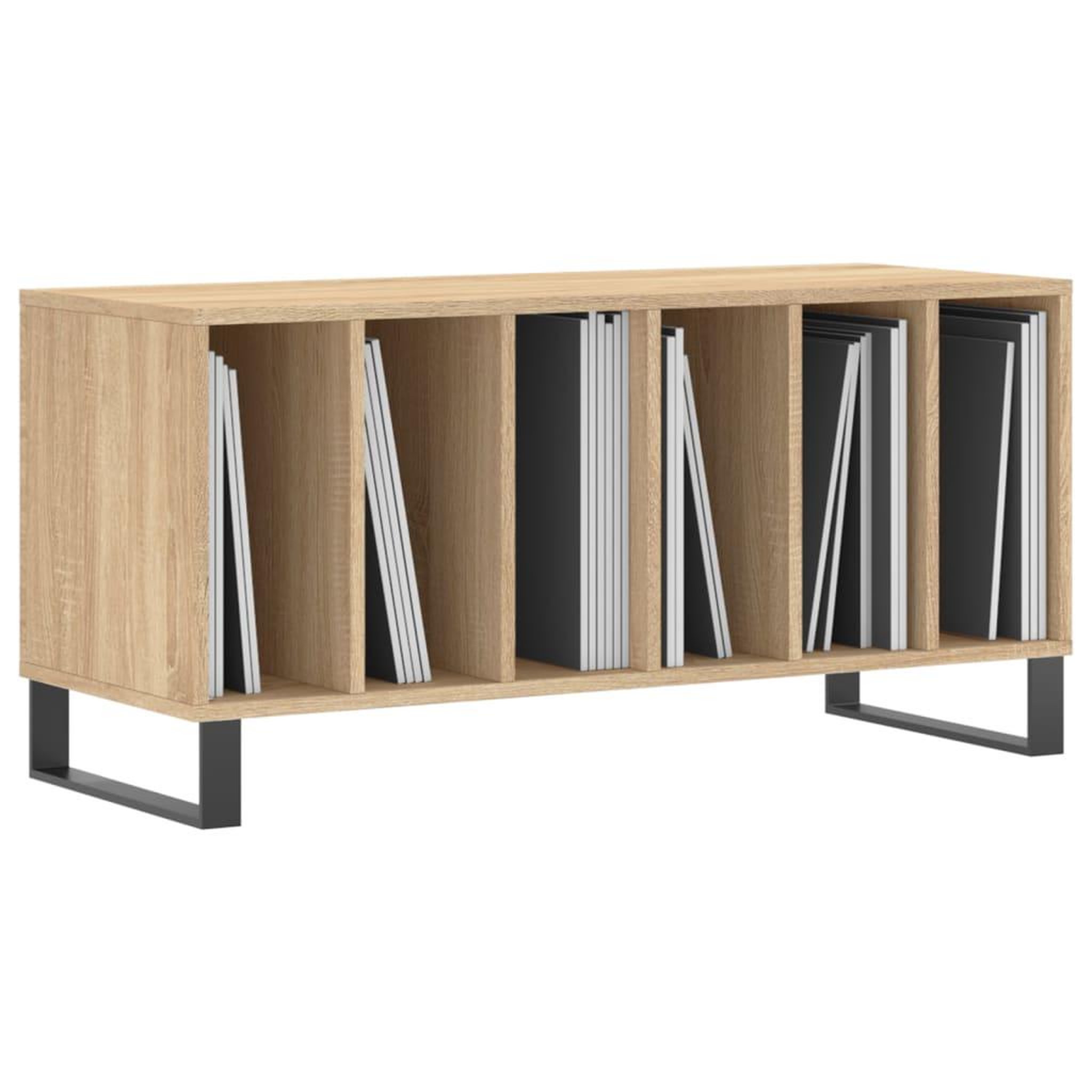 Voir la diapositive 3 : VIDAXL Armoire a disques chene sonoma 100x38x48 cm bois d'ingenierie