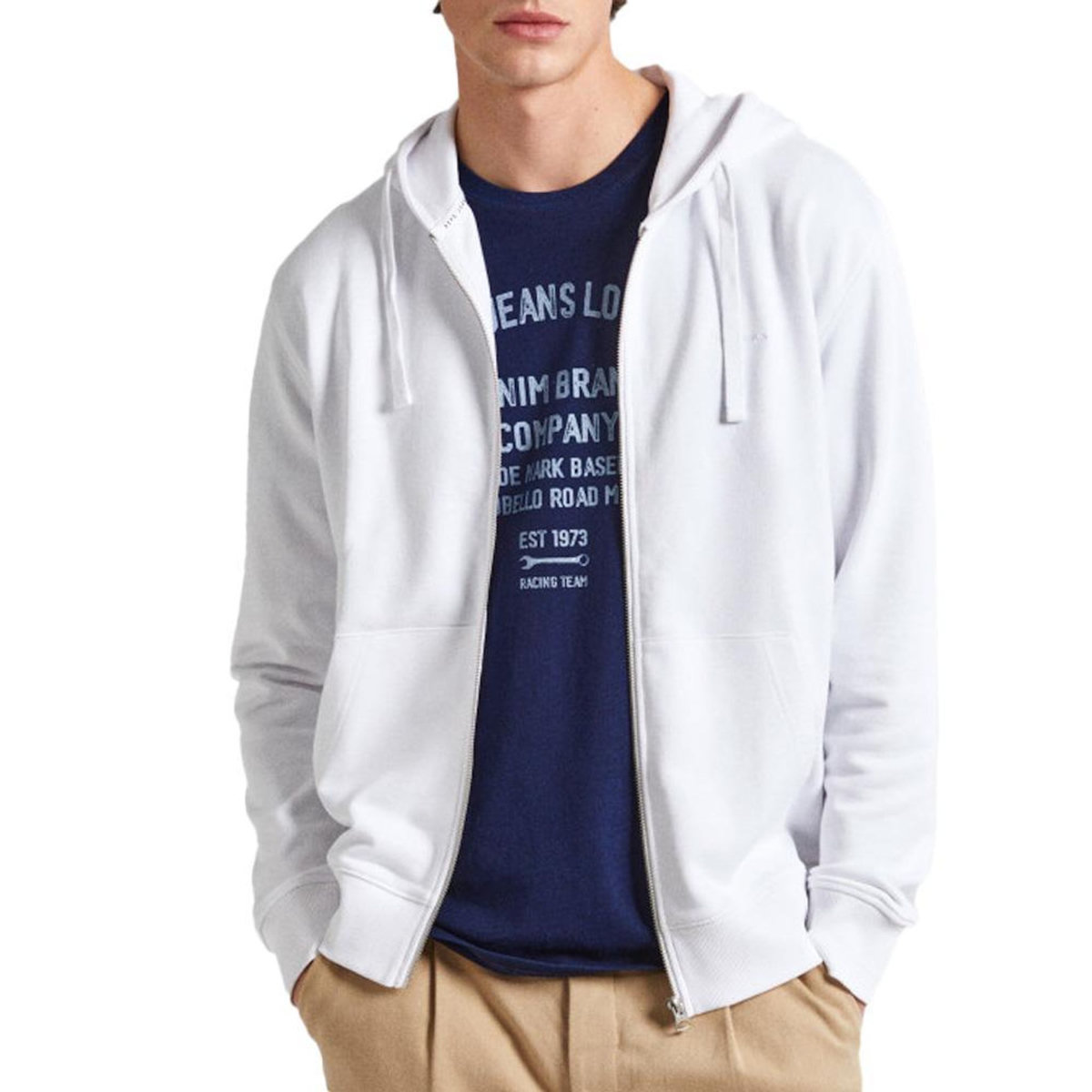 Pepe Jeans Veste Zippée Blanche Homme Pepe Jeans Joe