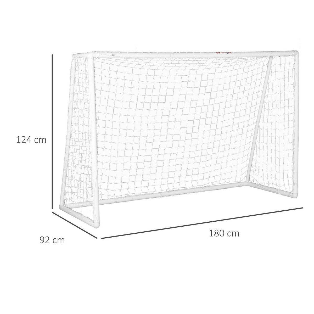 HOMCOM But de football cage de foot but futsal - dim. 180L x 92l x 124H cm - PVC blanc