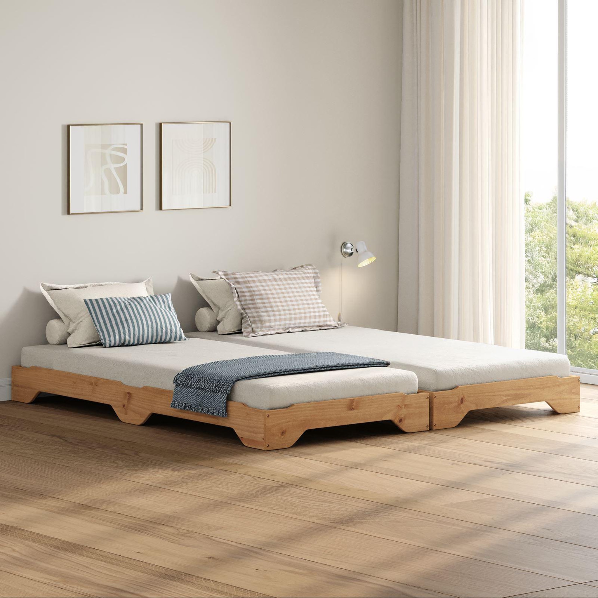 Voir la diapositive 4 : IDIMEX Lot de 2 lits superposables RONNY en pin, 90 x 200 cm