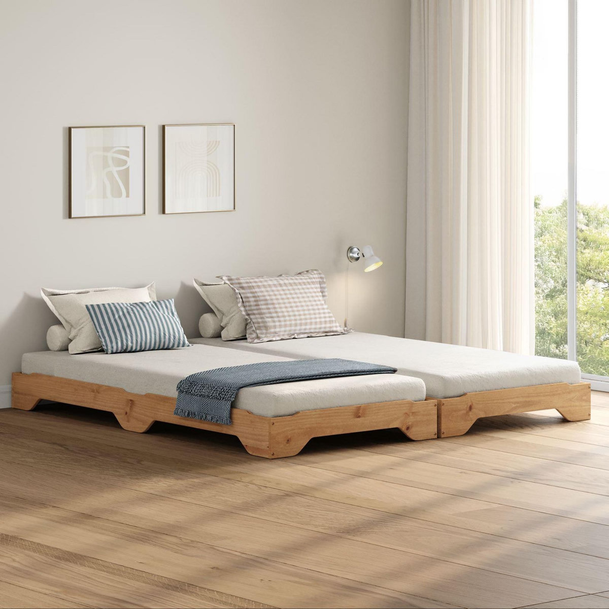 IDIMEX Lot de 2 lits superposables RONNY en pin, 90 x 200 cm