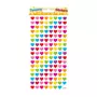  135 Autocollants - Relief 3D - Coeurs multicolores - Paillettes