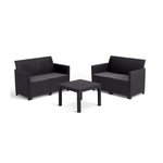 Keter Salon de jardin modulable en résine imitation rotin tressé - Noir - KETER - 4 personnes - MARIE