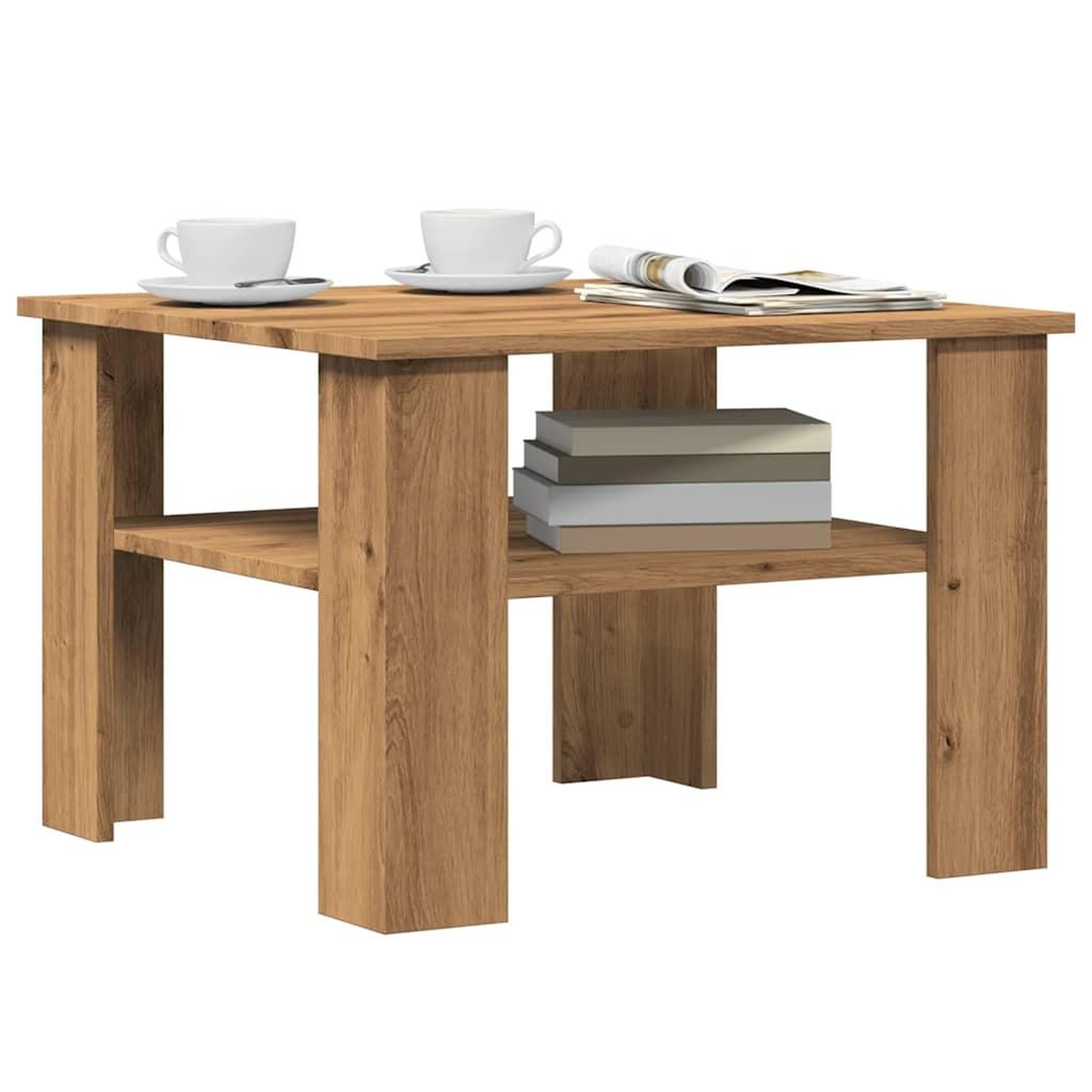 VIDAXL Table basse chene artisanal 60x60x42cm bois d'ingenierie