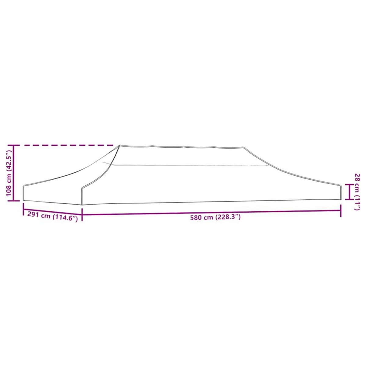 VIDAXL Toit de tente de reception 6x3 m Terre cuite 270 g/m^2