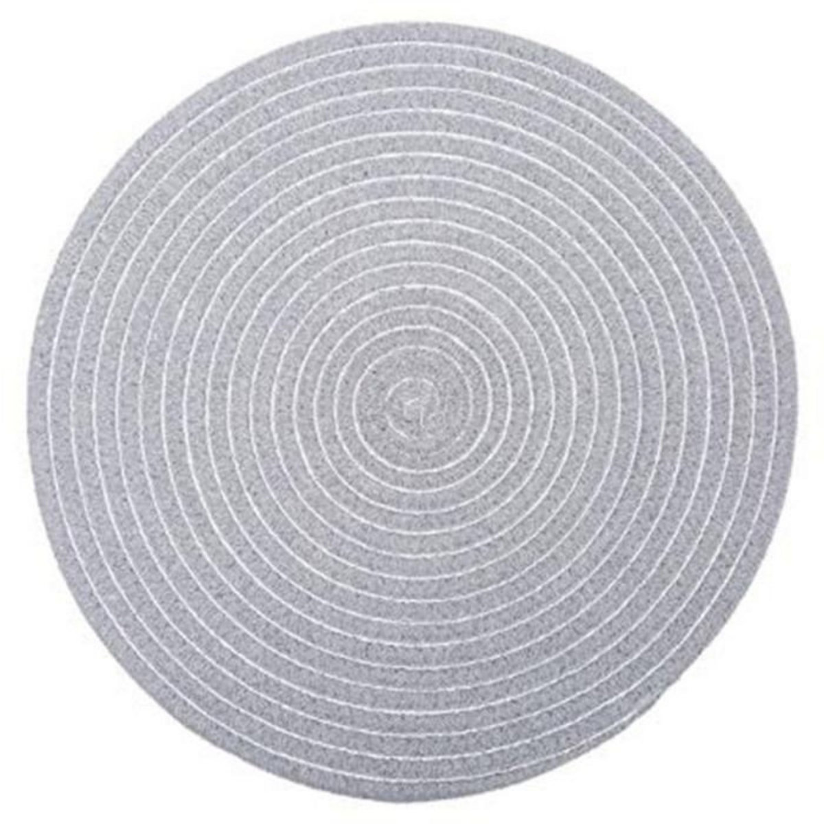 SECRET DE GOURMET Set de Table Rond Déco  Shiny  35cm Gris Clair