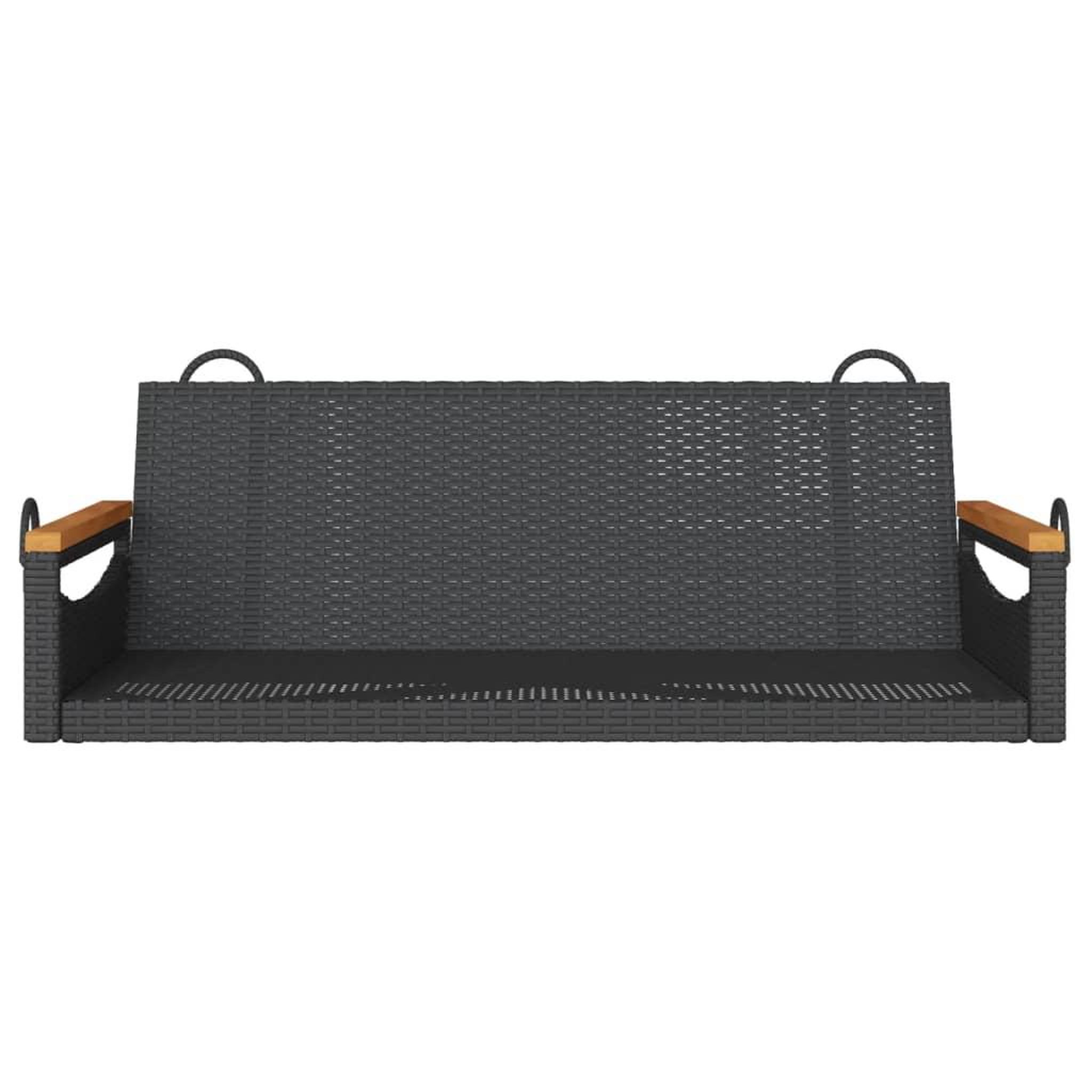 Voir la diapositive 4 : VIDAXL Balancelle noir 109x62x40 cm resine tressee