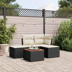VIDAXL Salon de jardin 5 pcs avec coussins noir resine tressee