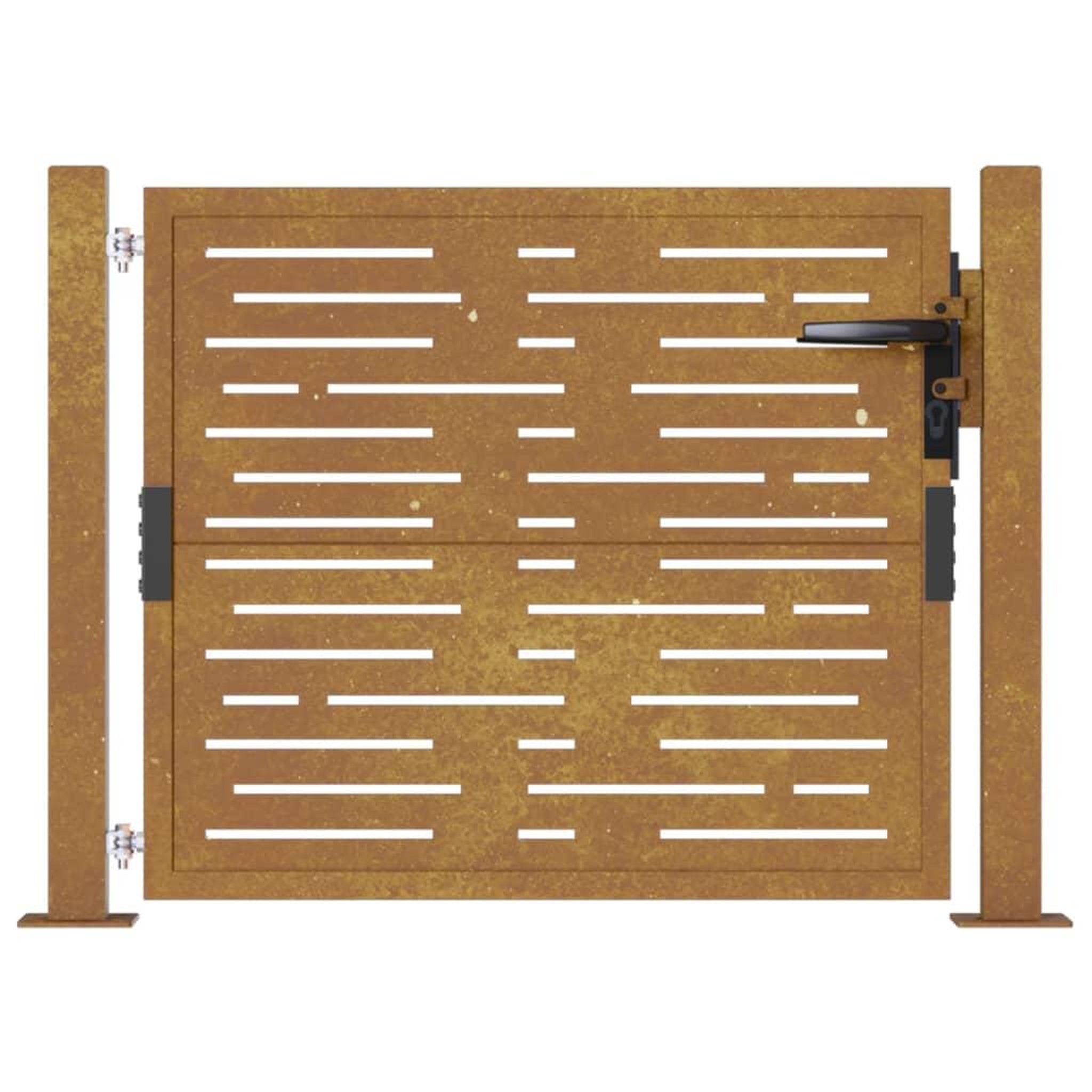 Voir la diapositive 4 : VIDAXL Portail de jardin 105x80 cm acier corten conception de carre
