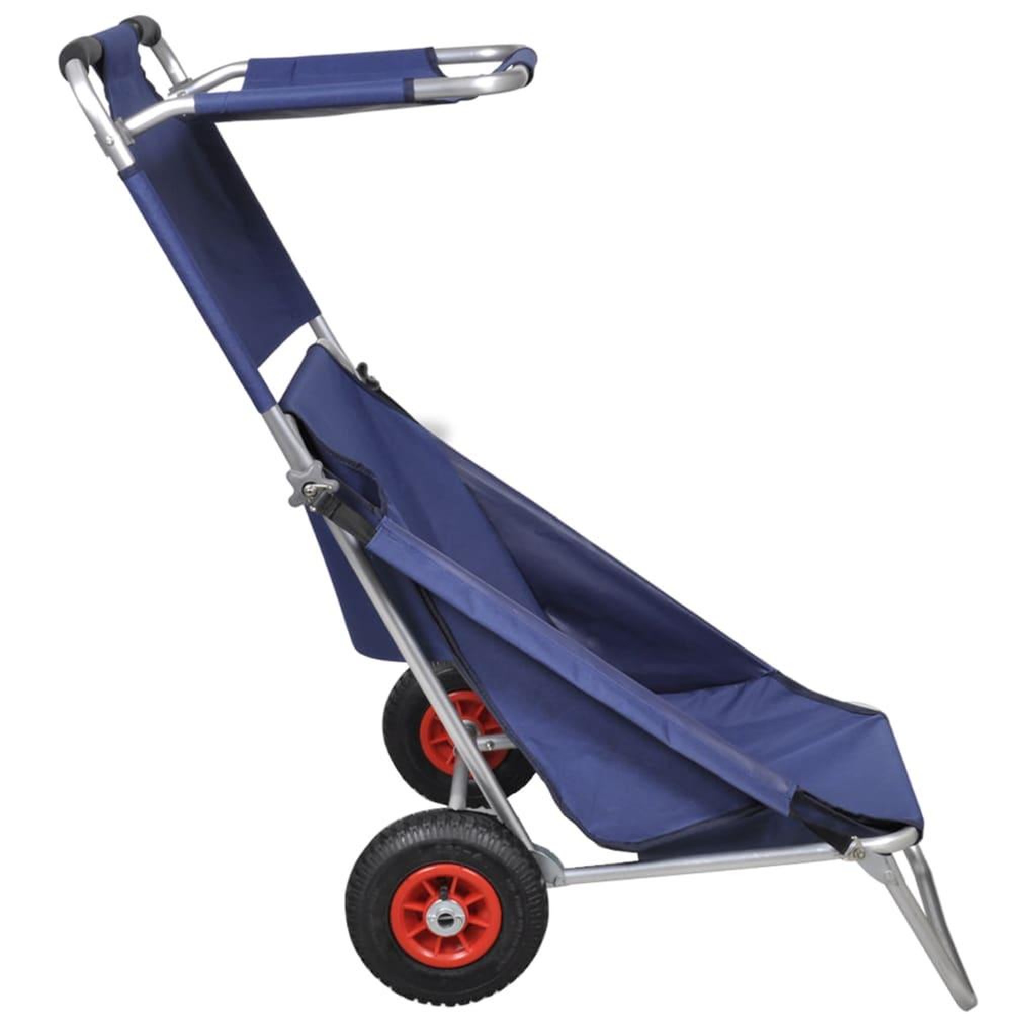 Voir la diapositive 3 : VIDAXL Chariot de plage avec roues portable et pliable Bleu