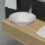VIDAXL Lavabo de salle de bain en porcelaine Blanc