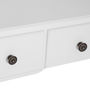 Voir la diapositive 6 : HOMCOM Coiffeuse et tabouret style baroque 5 tiroirs miroir ovale pivotant 360° MDF bois blanc