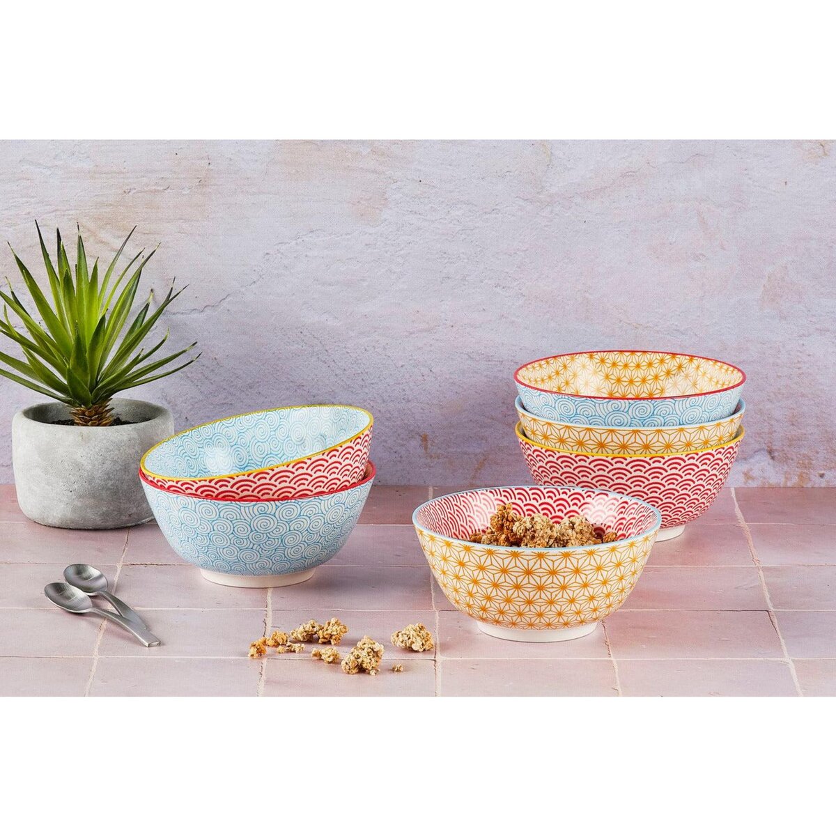 BJORN Bol PATTERN Ø15cm - 6 pièces - Color