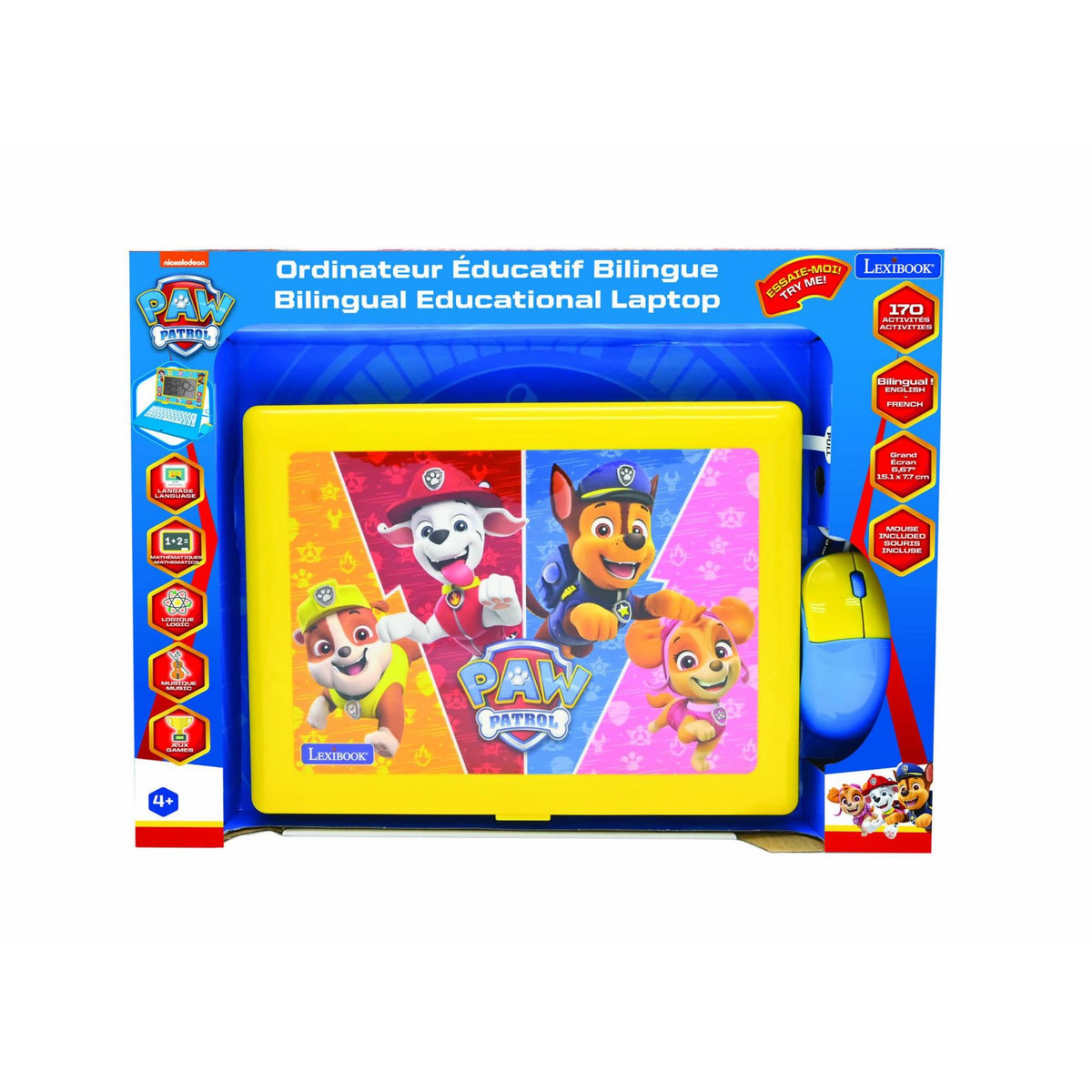 Lexibook Ordinateur portable éducatif bilingue La Pat Patrouille (EN/FR)