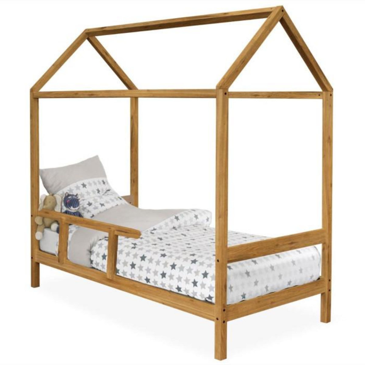 Paris Prix Lit Enfant Cabane en Bois  May  90x190cm Naturel