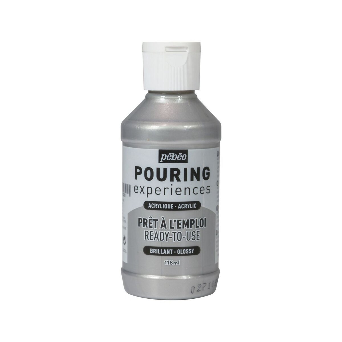 Pebeo Peinture pouring acrylique brillante - Argent - 118 ml