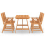 Voir la diapositive 3 : VIDAXL Ensemble a manger de jardin 5 pcs Bois d'acacia solide