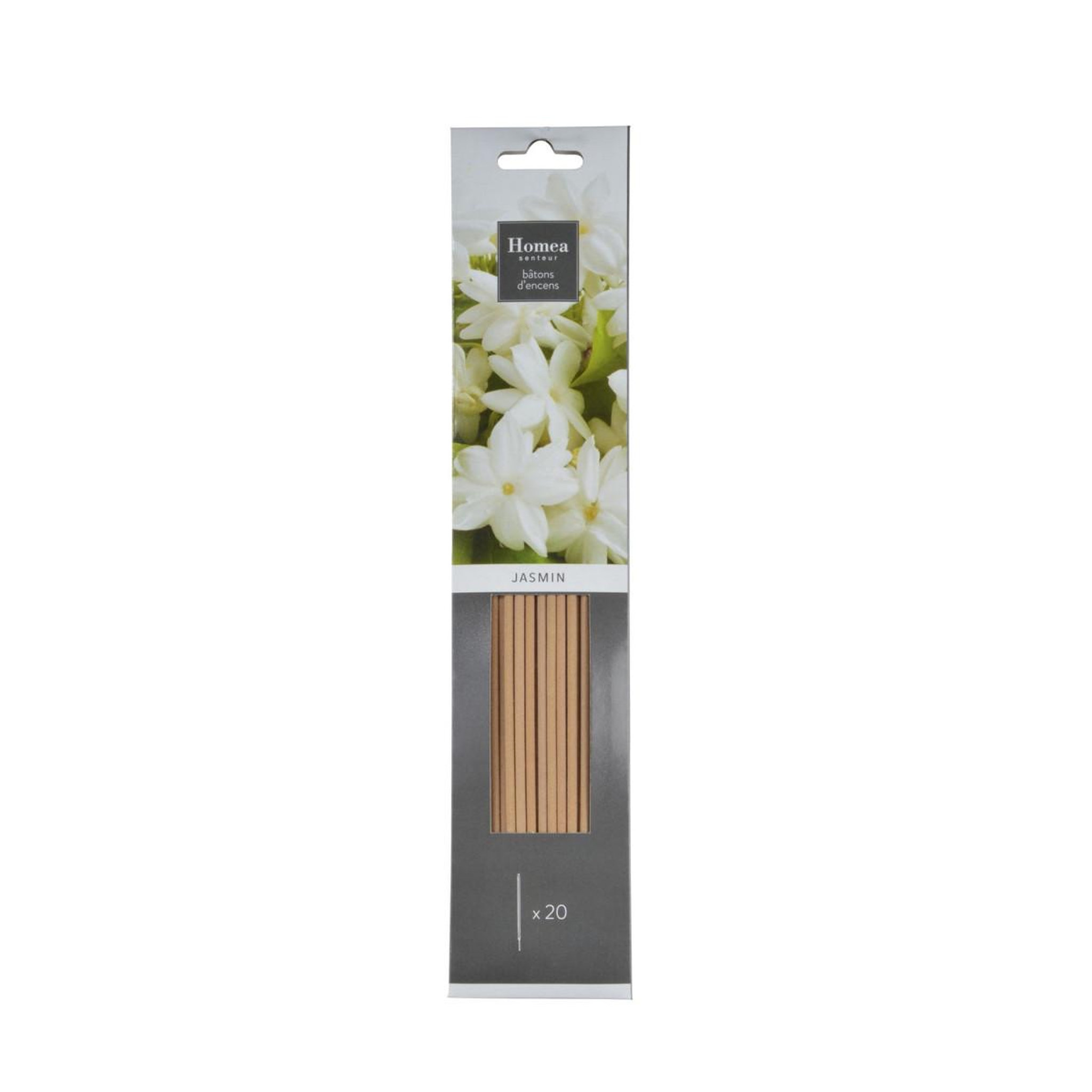 Voir la diapositive 2 : HOMEA Lot de 20 bâtons d'encens  essentiel ii  25cm jasmin
