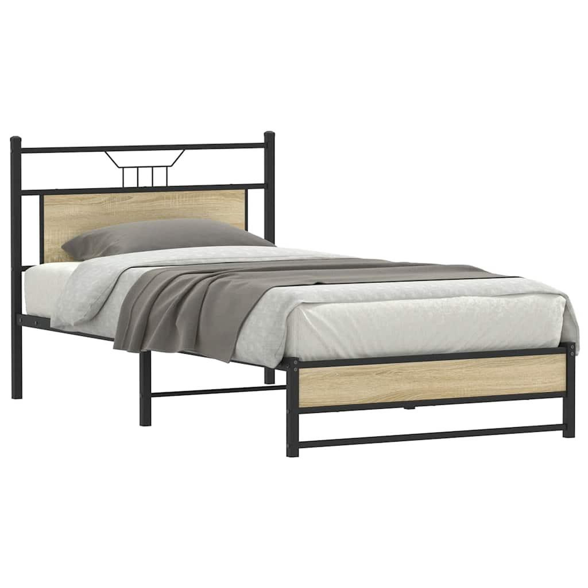 Voir la diapositive 2 : VIDAXL Cadre de lit sans matelas chene sonoma 100x200 cm