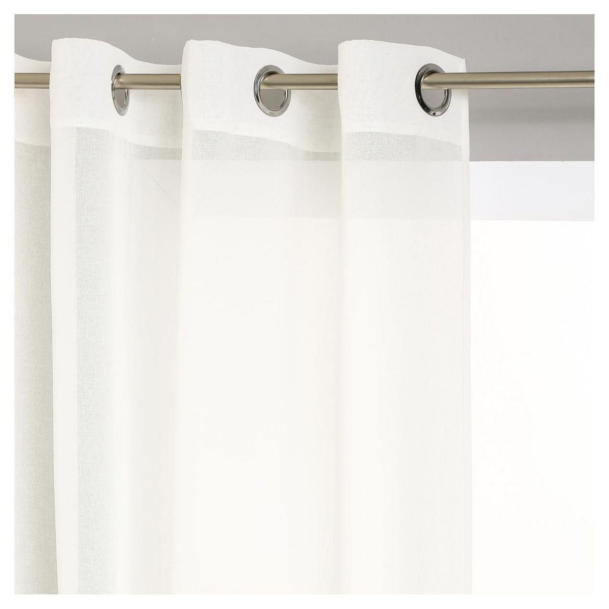 ATMOSPHERA Rideau voilage uni à oeillets métal en polyester 140x240cm ETAMINE 