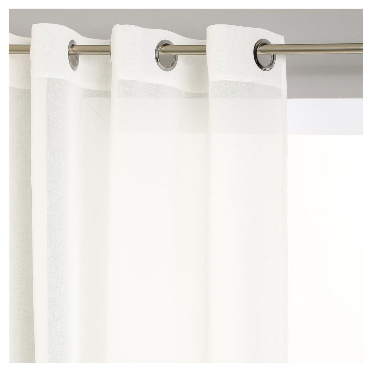 ATMOSPHERA Rideau voilage uni à oeillets métal en polyester 140x240cm ETAMINE 