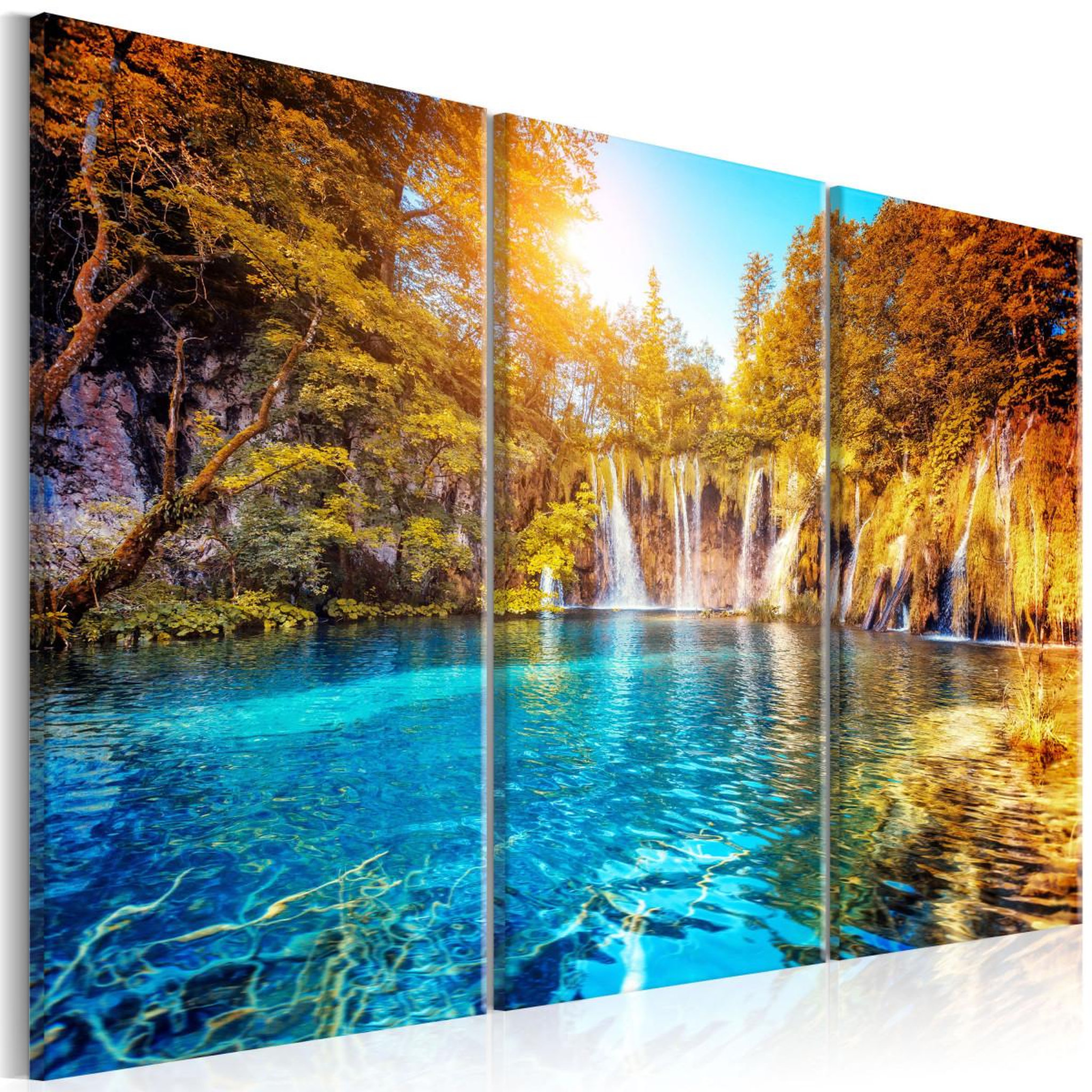 Voir la diapositive 1 : Paris Prix Tableau Imprimé  Waterfalls of Sunny Forest