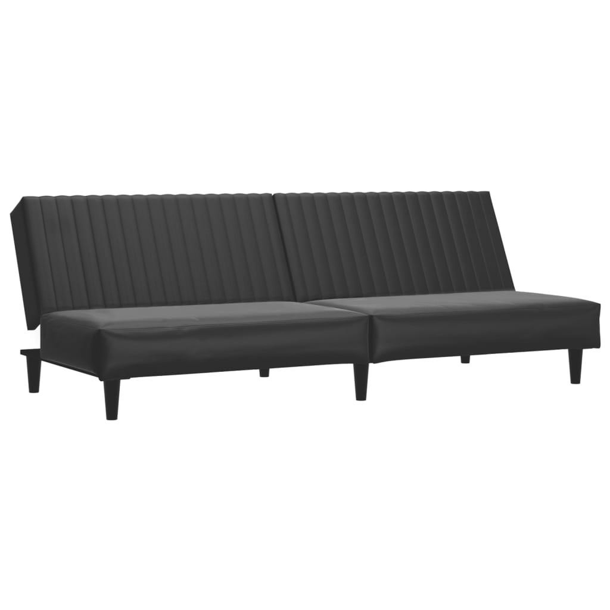 Voir la diapositive 2 : VIDAXL Canape-lit 2 places noir similicuir