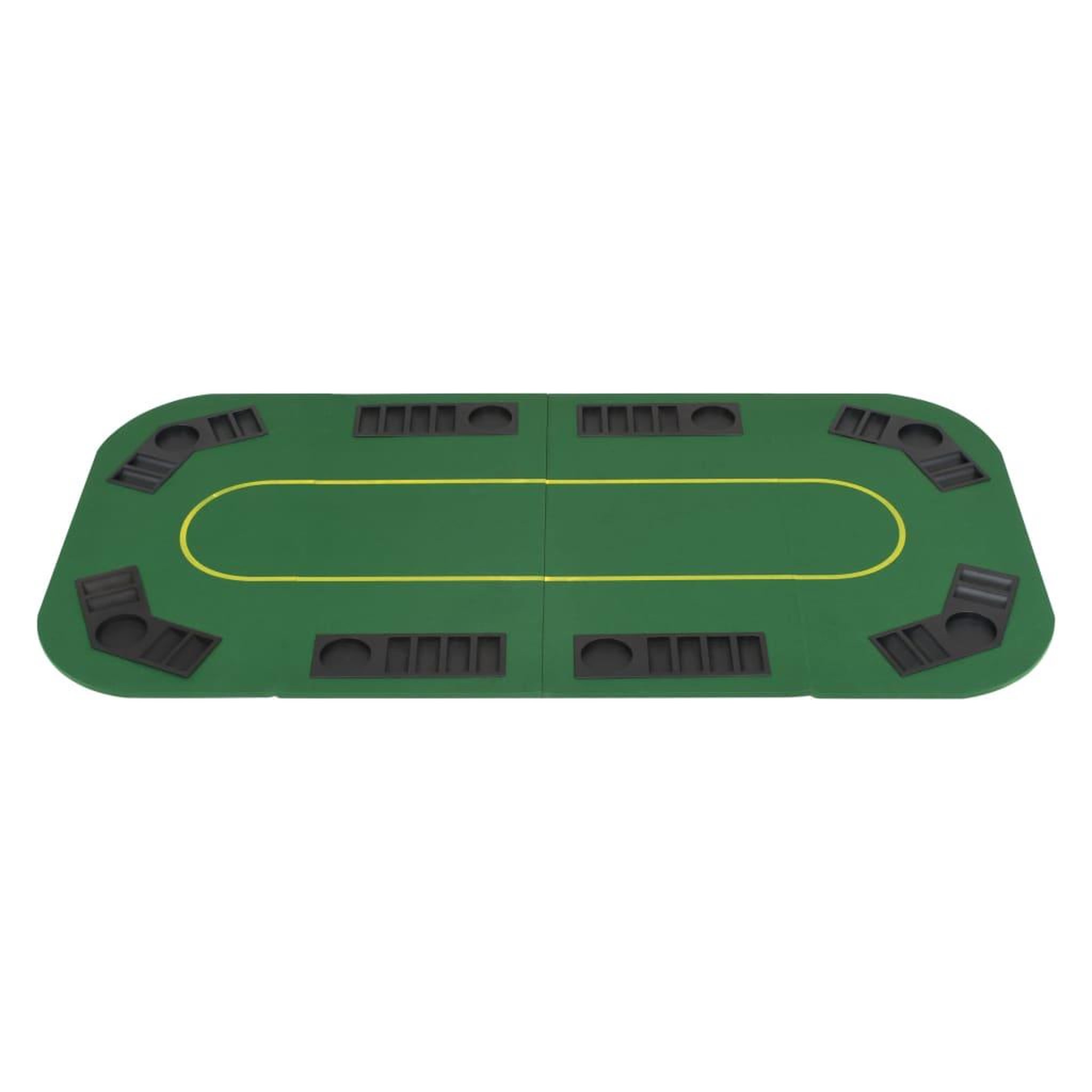 Voir la diapositive 3 : VIDAXL Dessus de table de poker 8 joueurs 4 plis rectangulaire Vert