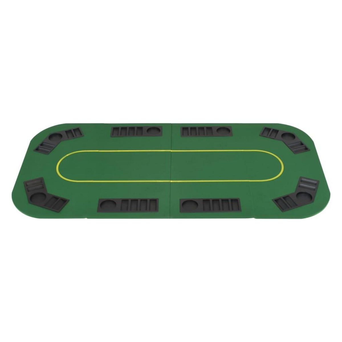 VIDAXL Dessus de table de poker 8 joueurs 4 plis rectangulaire Vert