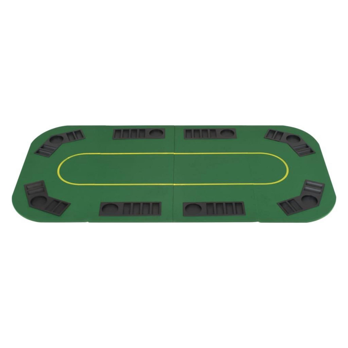 VIDAXL Dessus de table de poker 8 joueurs 4 plis rectangulaire Vert