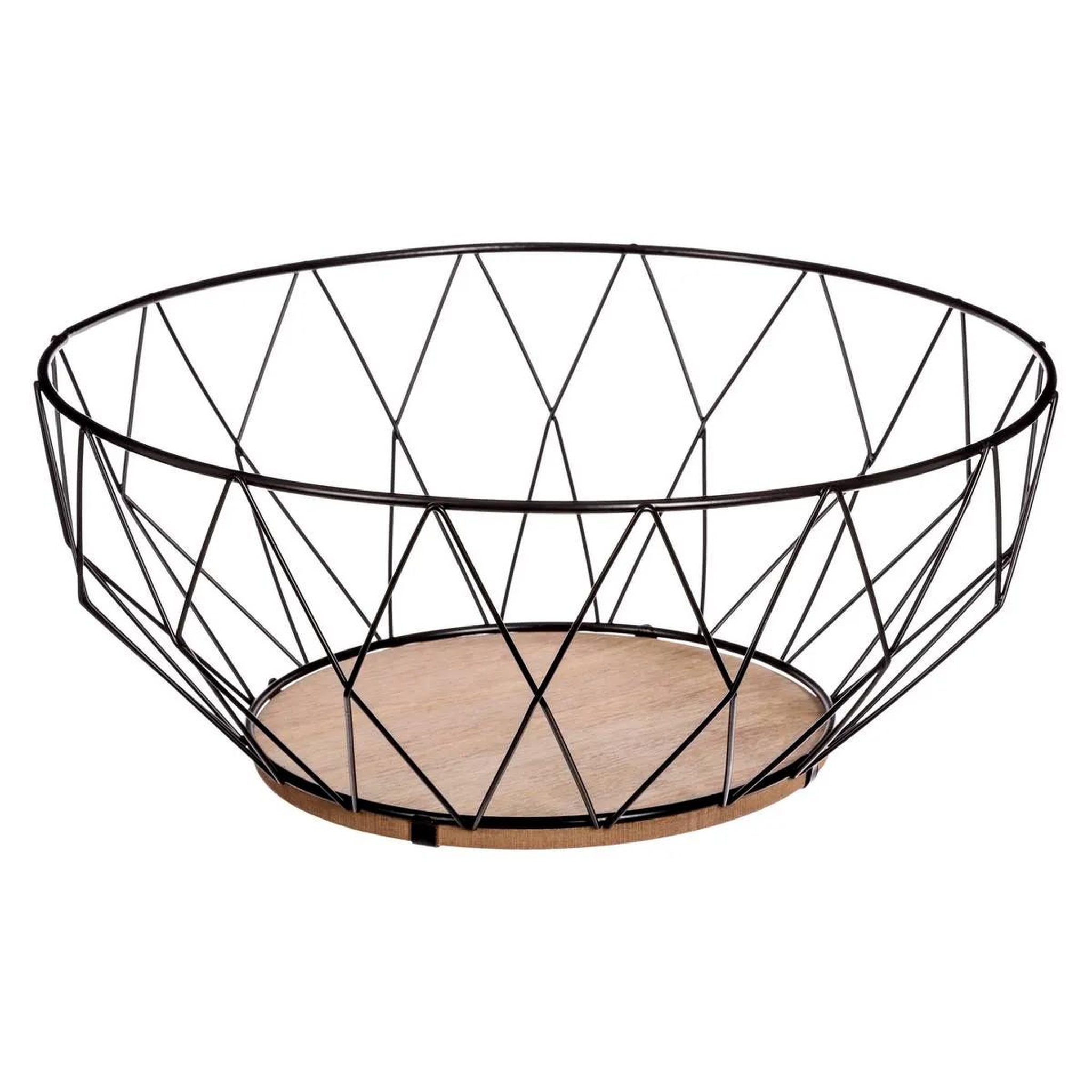 FIVE Corbeille en métal  losange  28cm noir