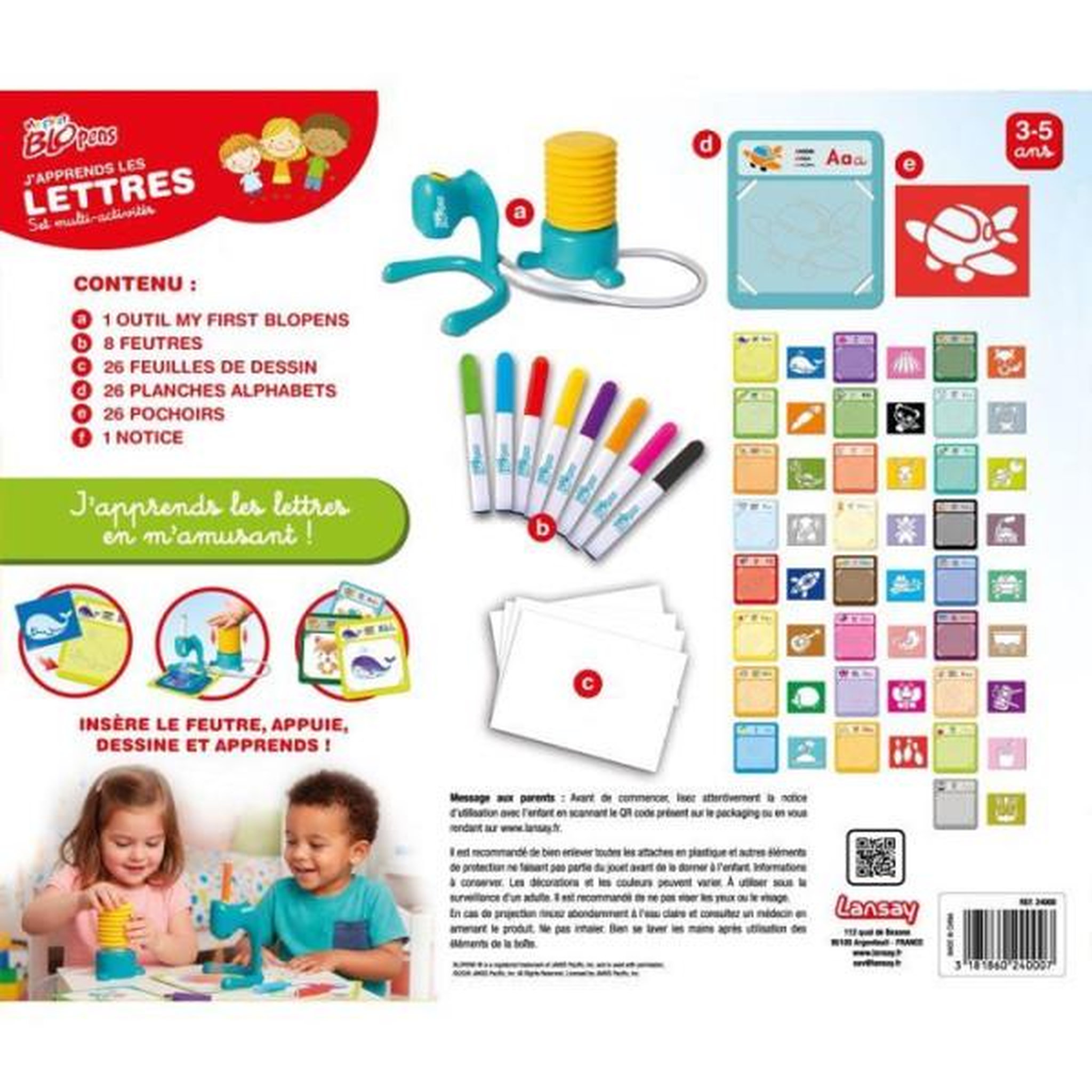 Voir la diapositive 5 : LANSAY Loisir créatif - LANSAY - MY FIRST BLOPENS - jeu de coloriage - SET MULTI ACTIVITÉS - J'APPRENDS LES LETTRES - Des 3 ans