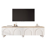 MERAX Meuble tv blanc+naturel 180 cm mdf