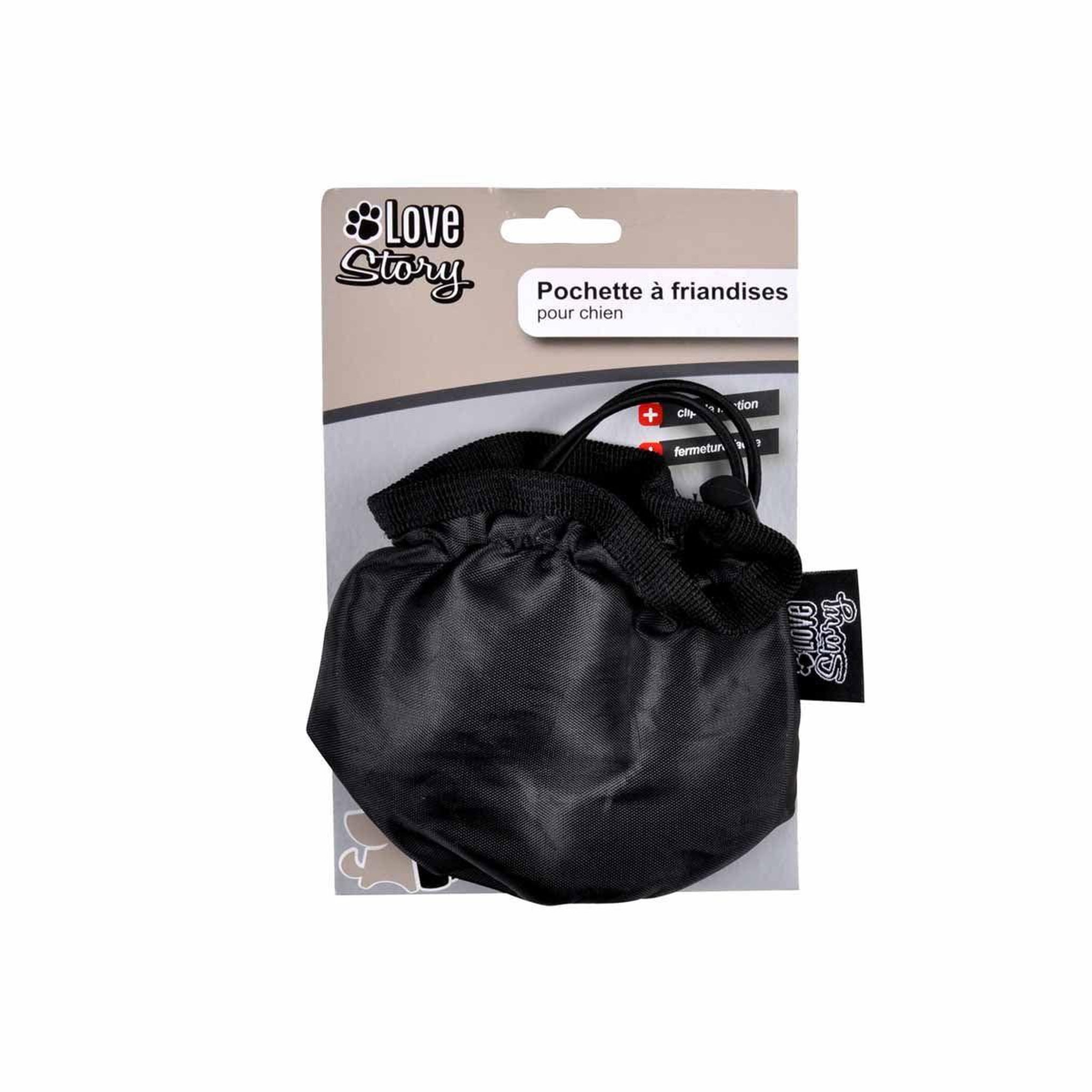 Voir la diapositive 2 : HOMEA Pochette à Friandises  Chien  13cm Noir