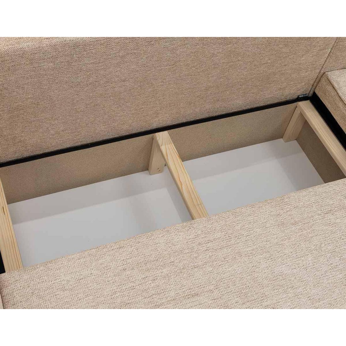 BEST MOBILIER Cezanne - canapé d'angle réversible 5 places convertible avec coffre en tissu texturé