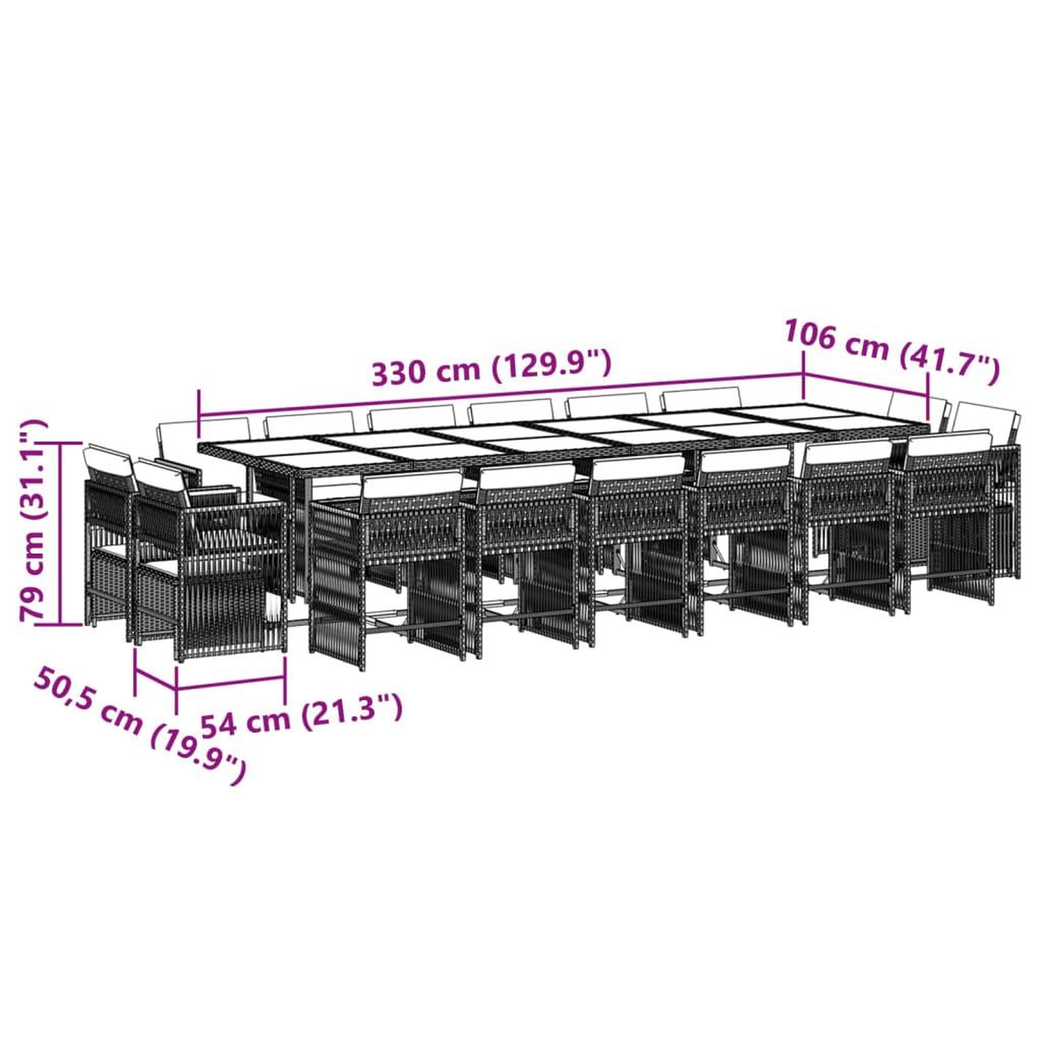 Voir la diapositive 5 : VIDAXL Ensemble a manger de jardin 17 pcs et coussins resine tressee
