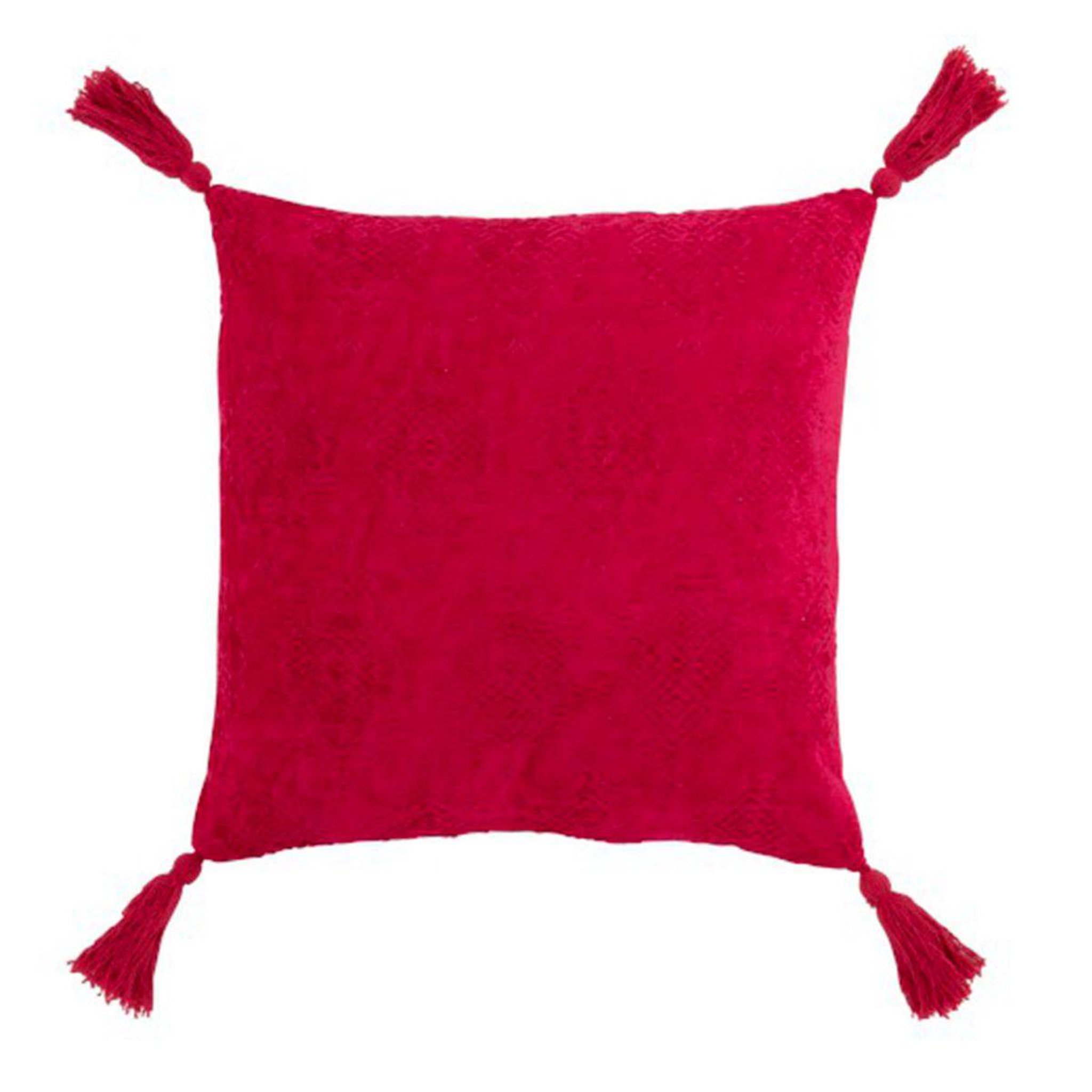 Voir la diapositive 1 : J-LINE Coussin Déco Carrée  Fayola  45x45cm Rose