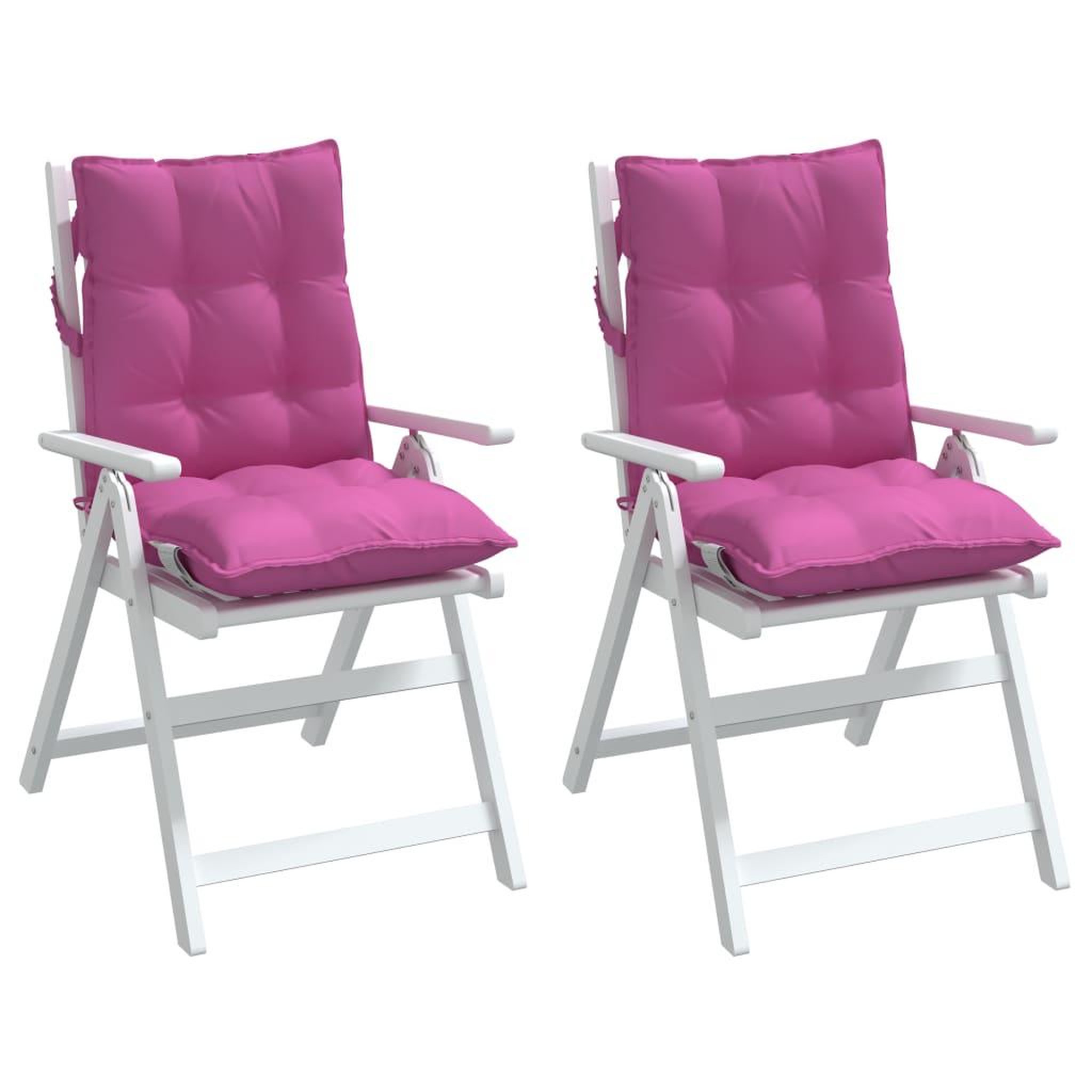 Voir la diapositive 4 : VIDAXL Coussins de chaise a dossier bas lot de 2 rose tissu oxford