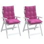 Voir la diapositive 4 : VIDAXL Coussins de chaise a dossier bas lot de 2 rose tissu oxford