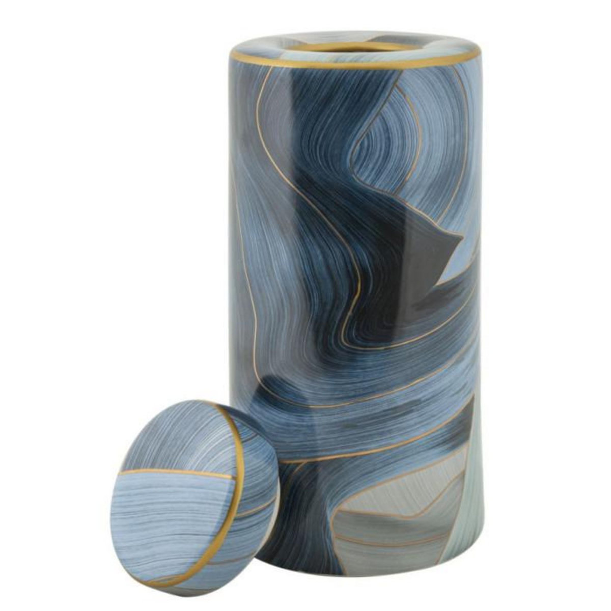 Paris Prix Vase Cylindrique en Céramique  Elegant  34cm Bleu
