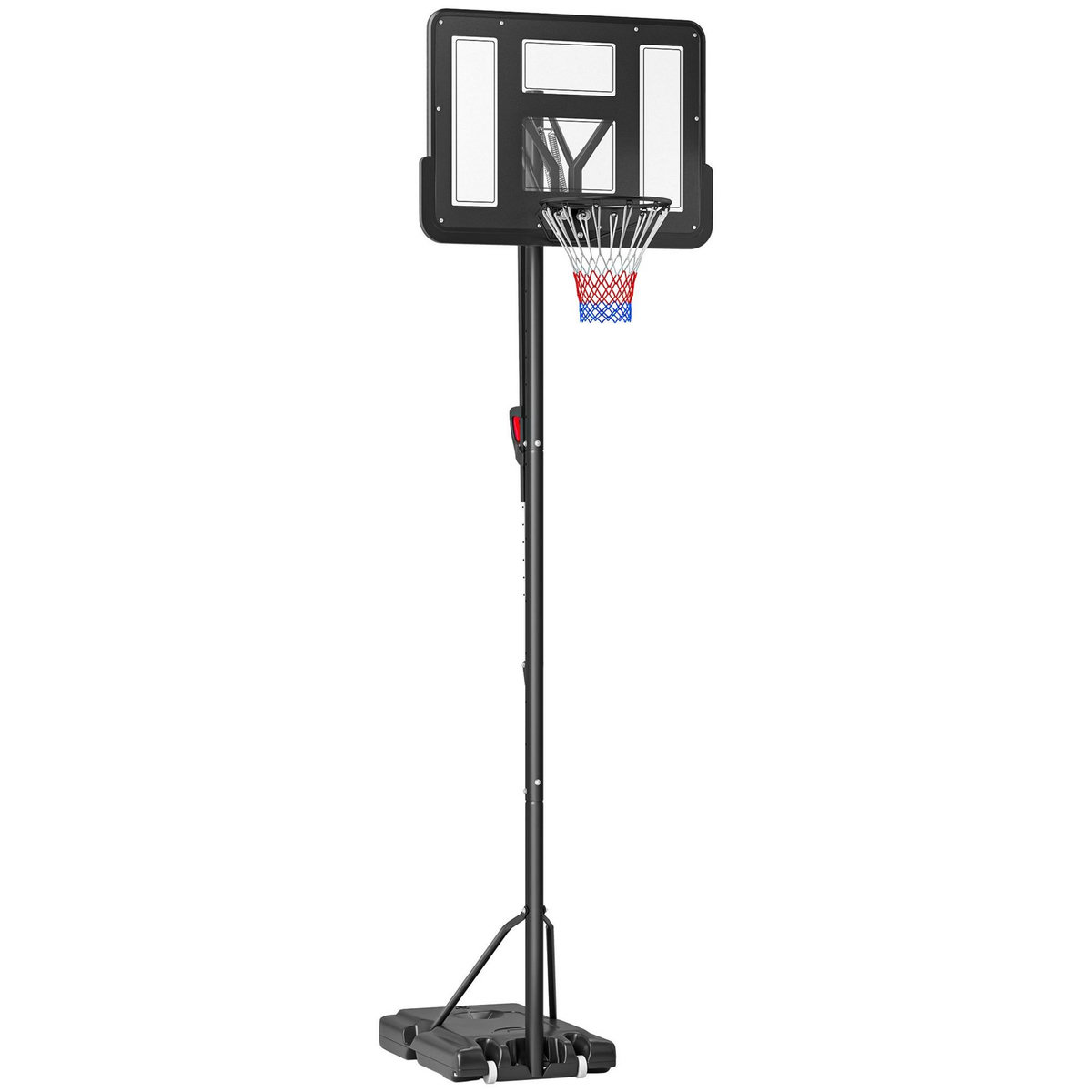 HOMCOM Panier de basket sur pied hauteur réglable 2,35-3,05 m - roulettes, base de lestage - acier PE noir