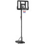 Voir la diapositive 1 : HOMCOM Panier de basket sur pied hauteur réglable 2,35-3,05 m - roulettes, base de lestage - acier PE noir