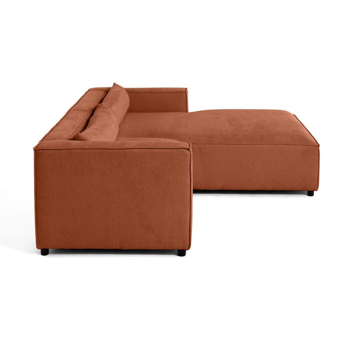 LISA DESIGN Ela - canapé d'angle droit 4 places - en tissu velours relief