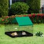 Voir la diapositive 4 : PAWHUT Cage parc enclos rongeurs dim. 90L x 75l x 75H cm - bâche de sol/toit imperméable, porte, trappe - acier oxford noir vert