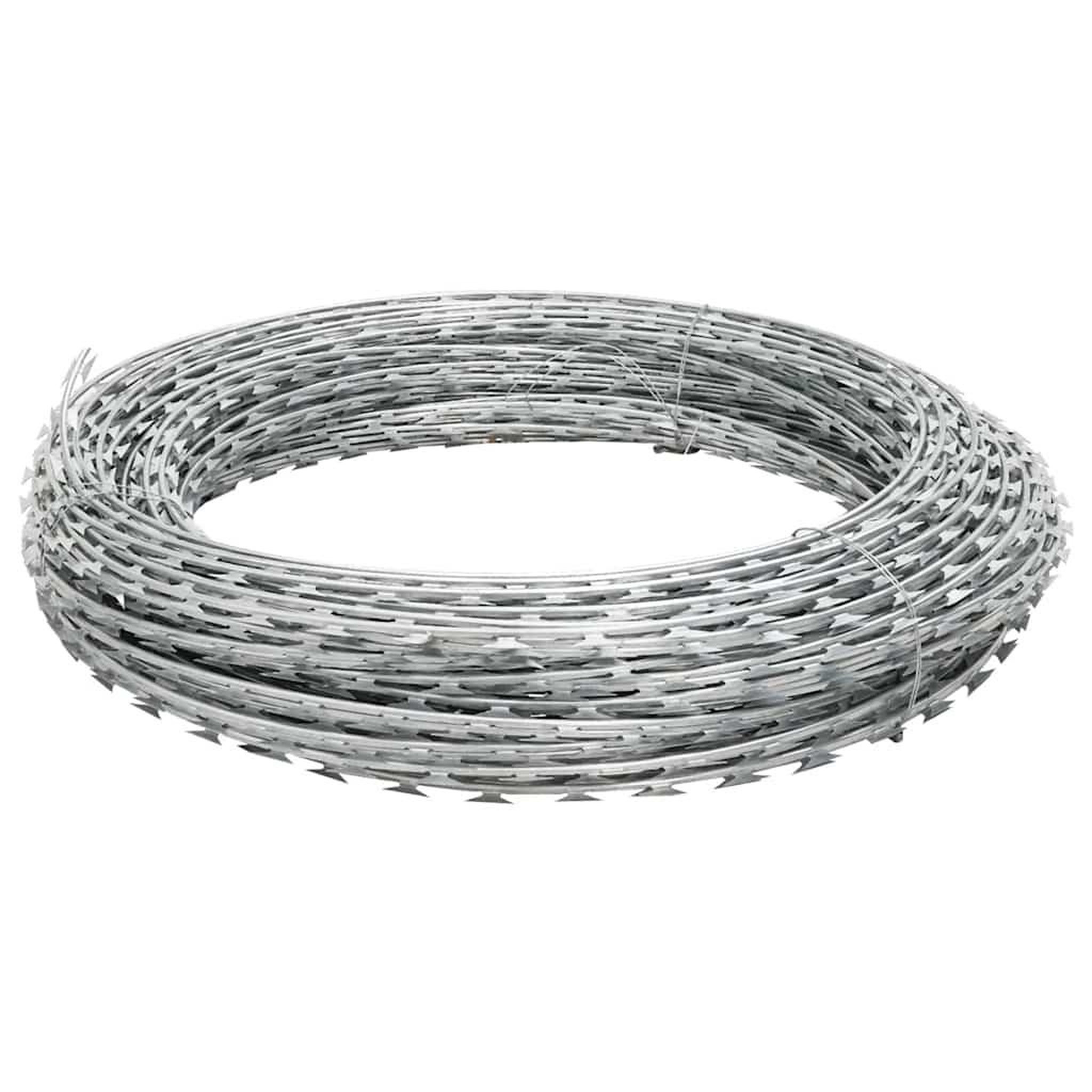 Voir la diapositive 2 : VIDAXL Fil de fer barbele rouleau helicoïdal acier galvanise 60 m