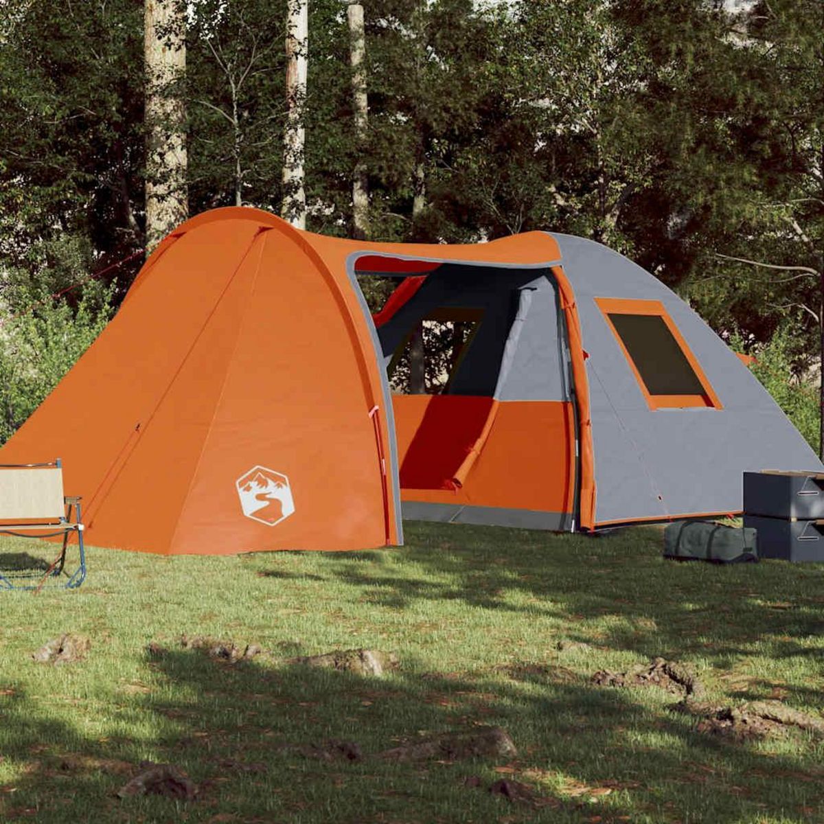VIDAXL Tente familiale a dome 6 personnes orange impermeable