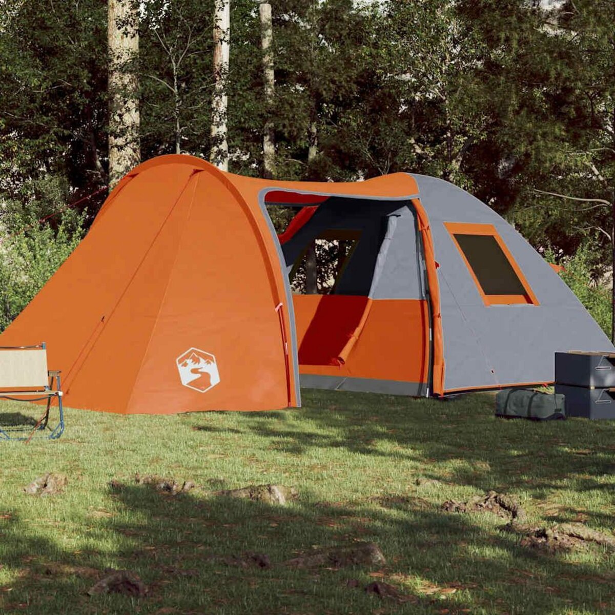 VIDAXL Tente familiale a dome 6 personnes orange impermeable