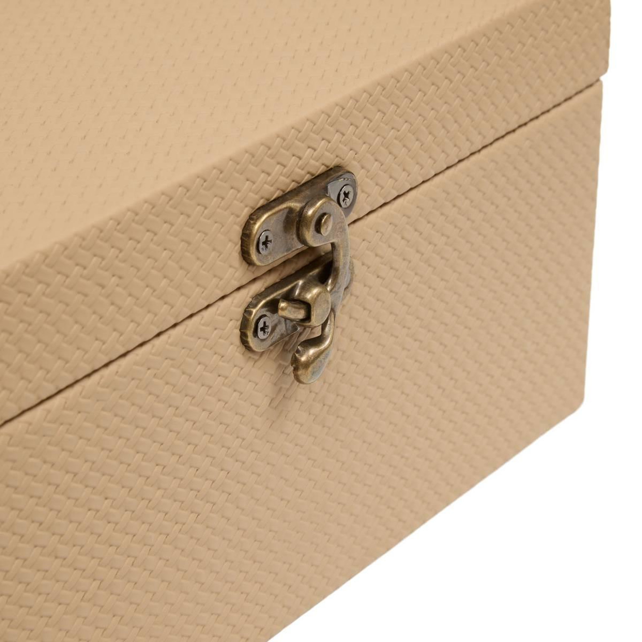 Voir la diapositive 6 : ATMOSPHERA Lot de 4 boîtes de rangement  bonie  25cm taupe