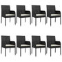 Voir la diapositive 4 : VIDAXL Ensemble a manger jardin 9pcs et coussins noir resine tressee
