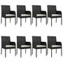 Voir la diapositive 4 : VIDAXL Ensemble a manger jardin 9pcs et coussins noir resine tressee
